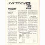 <-- Bicycling Magazine 01-1979 --> Lightweight Equipment - How Does It Affect Your Cycling