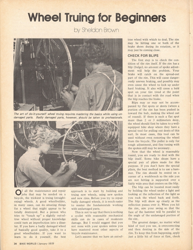 <---------- Bike World 01-1979 ----------> Wheel Truing For Beginners