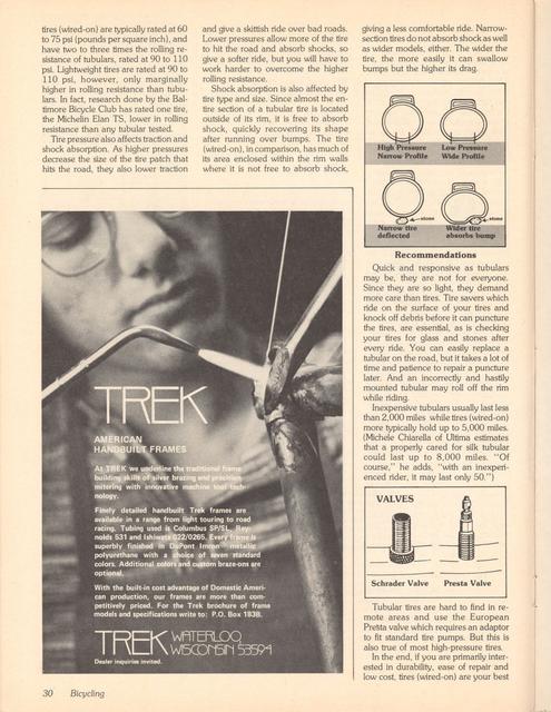 <------ Bicycling Magazine 03-1979 ------> Bicycle Tires - Part 3 - Choosing Bicycle Tires