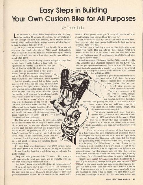 <---------- Bike World 03-1979 ----------> Easy Steps In Building Your Own Custom Bike