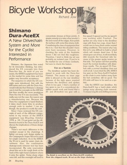 <------ Bicycling Magazine 04-1979 ------> Shimano Dura-Ace EX