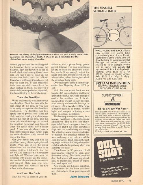 <------ Bicycling Magazine 08-1979 ------> Troubleshoot Your Gears - Part 1