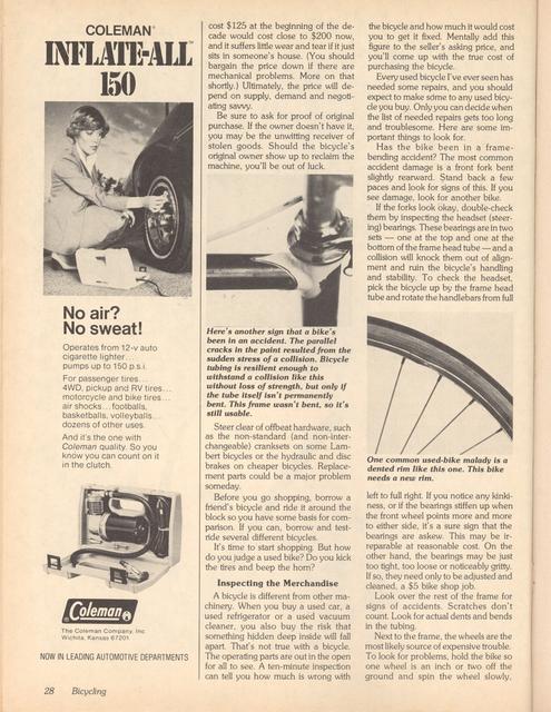 <------ Bicycling Magazine 09-1979 ------> Expert Tips On Buying A Used Bike