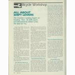 <-- Bicycling Magazine 04-1980 --> Bicycle Workshop - Part 3 - All About Shift Levers