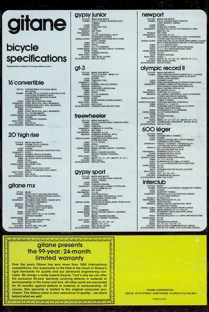 Gitane catalog (1977)