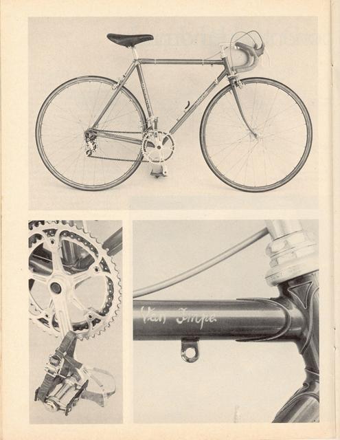 <------ Bicycling Magazine 08-1977 ------> A Gitane For Van Impe - His Tour de France Winning Bike