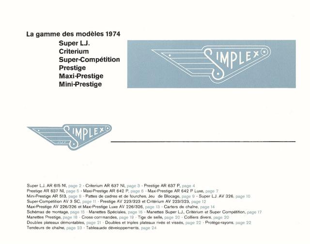 Simplex catalog (1974)