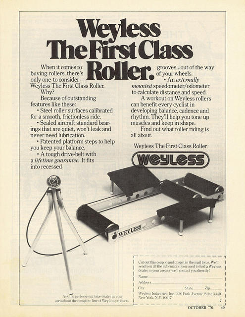 Weyless rollers advertisement (10-1976)
