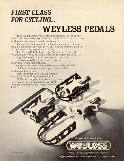 Weyless pedals advertisement (04-1977)