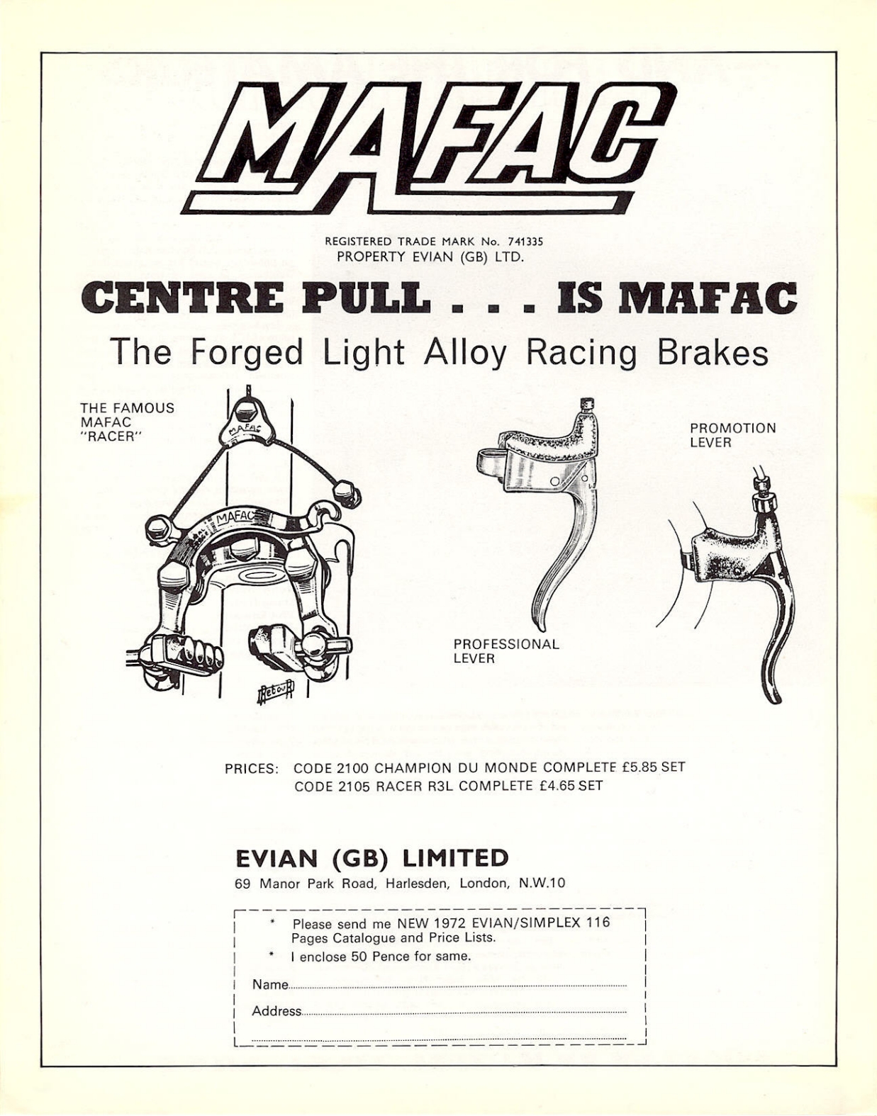 MAFAC Racer advertisement (05-1972)