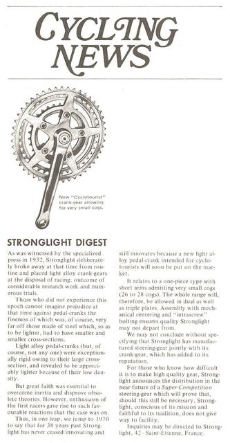 Stronglight product announcement (06-1971)