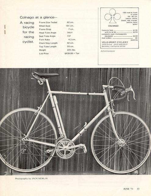 <------ Bicycling Magazine 06-1971 ------> Colnago
