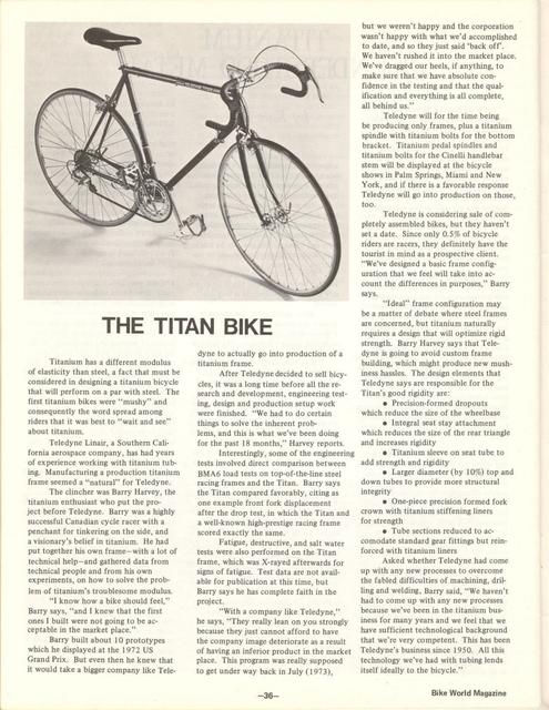 <---------- Bike World 02-1974 ----------> Teledyne Titan