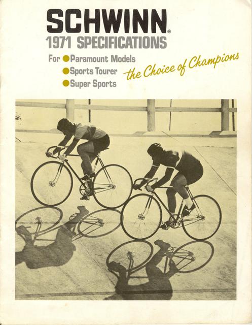 Schwinn Paramount / Sports Tourer / Super Sport catalog (1971)