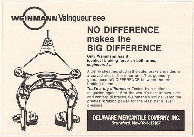 Weinmann Vainqueur 999 brakeset advertisement (03-1976)