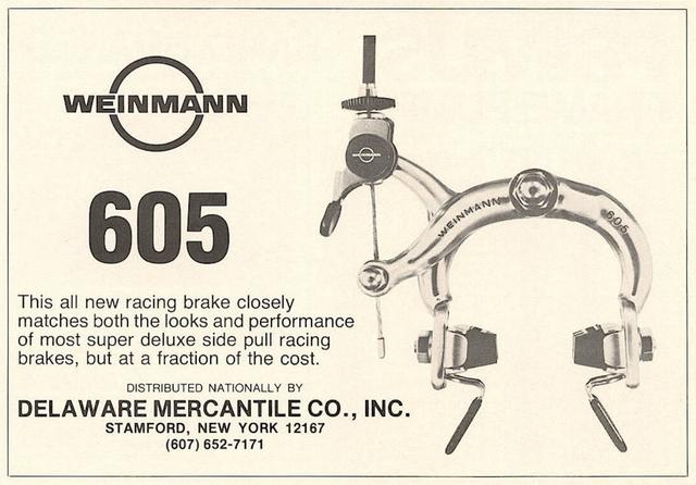 Weinmann 605 series brakeset advertisement (06-1978)