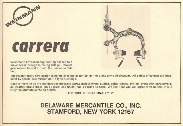 Weinmann Carrera 600 brakeset advertisement (06-1979)