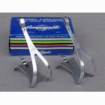 <------------------ SOLD ------------------> Campagnolo aluminum alloy toe clips - Large (NOS)