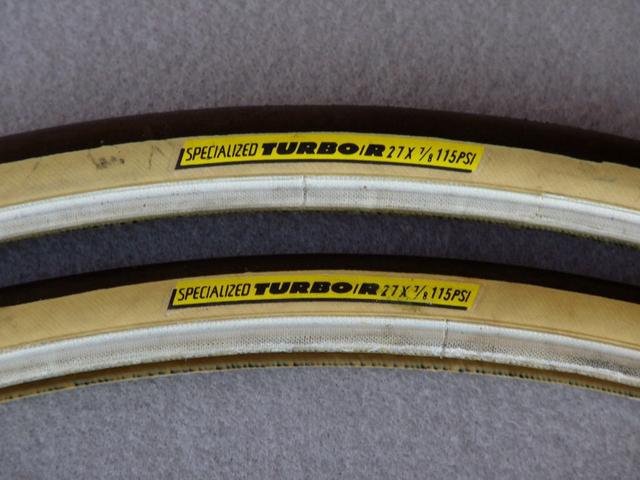 <------------------ SOLD ------------------> Specialized Turbo/R tires - 27" x 1 1/8" clincher (USED)