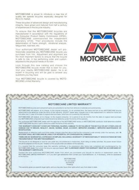 Motobecane catalog (1978)