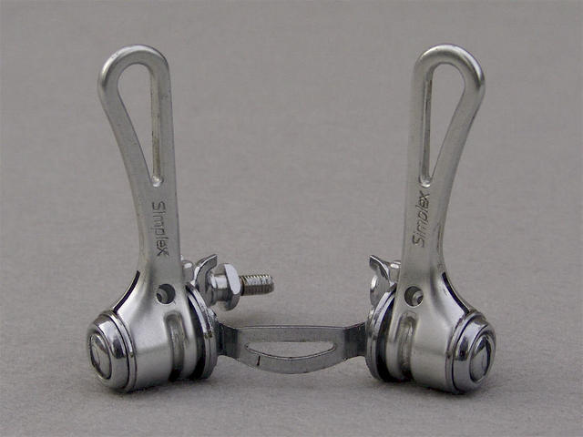 <------------------ SOLD ------------------> Simplex SLJ retrofriction shifters - clamp-on (USED)