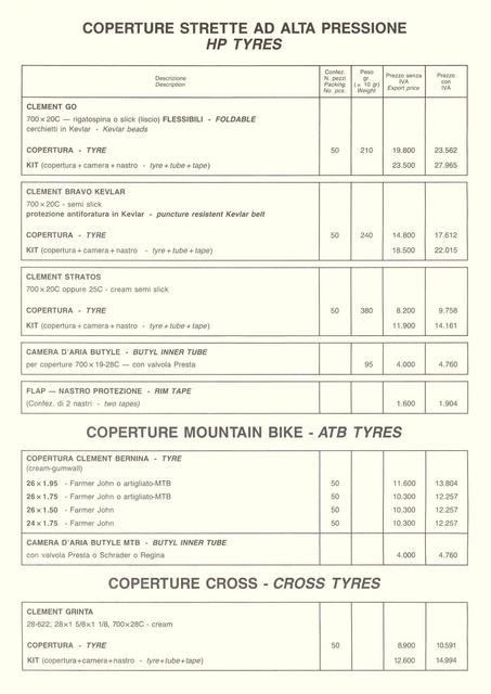 Clement price list (05-1990)