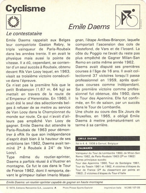 Emile Daems (1963) - Back