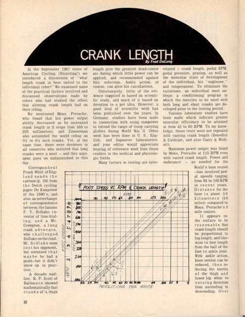 <------- Bicycling Magazine 05-1969 -------> Crank Length