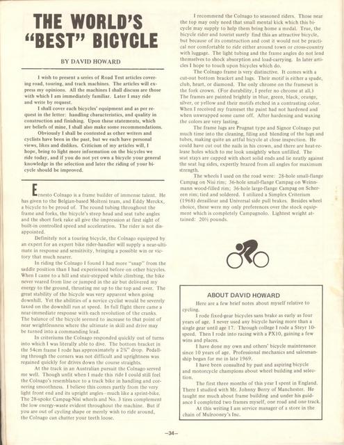 <---------- Bike World 08-1972 ----------> Colnago