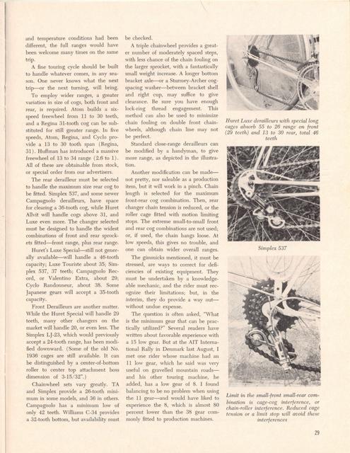 <------- American Cycling 11-1968 -------> Wide Range Derailleur Gearing