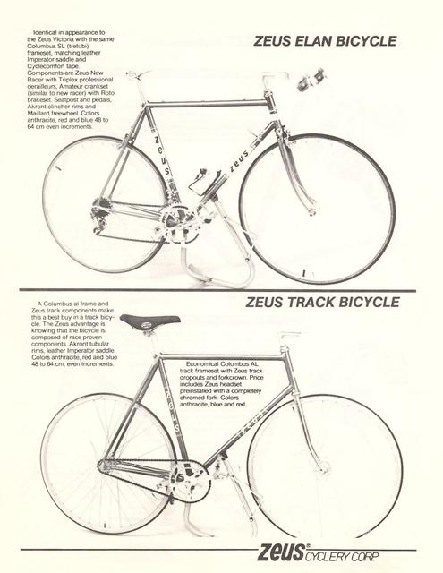 Zeus Cyclery (USA) supplement catalog (1984)