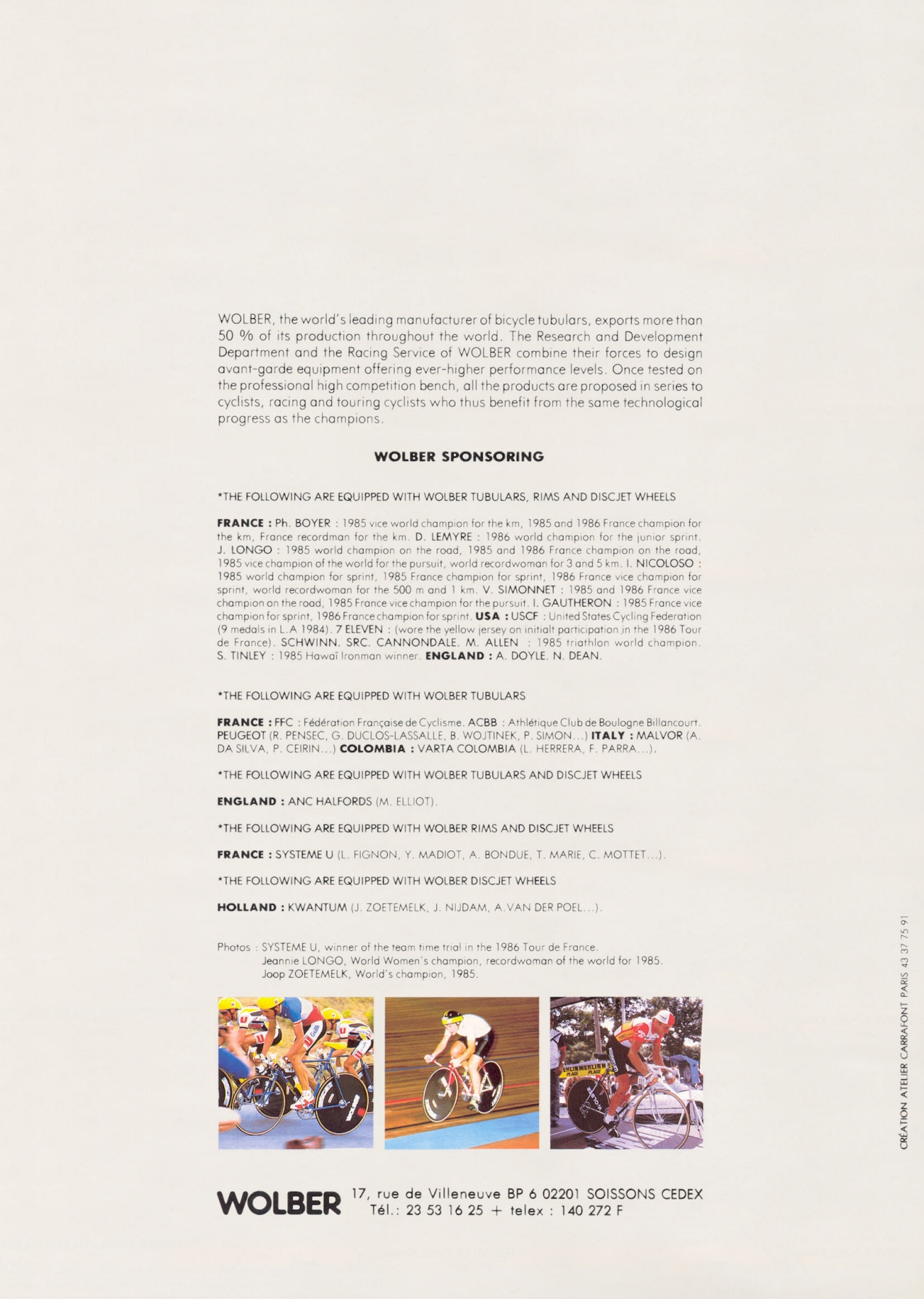 Wolber catalog (1987)