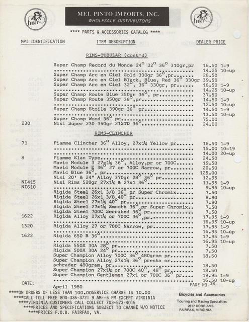 Mel Pinto Imports catalog (1980) - Page 038