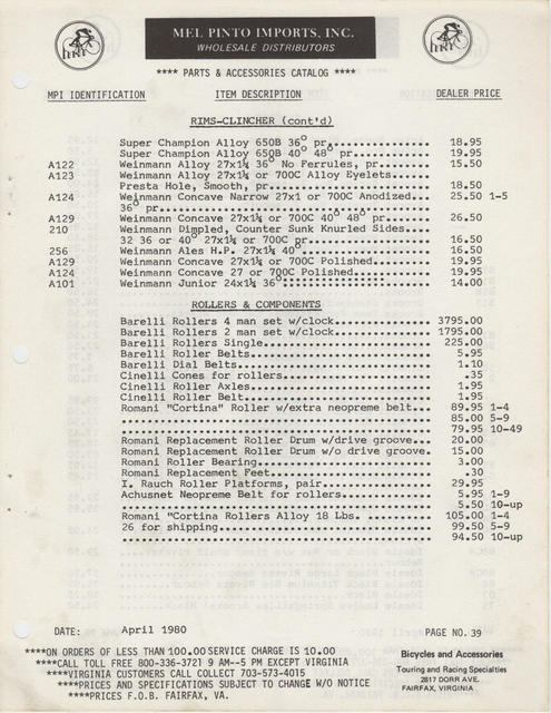 Mel Pinto Imports catalog (1980) - Page 039
