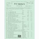 Hi-E parts list / price list (12-10-1972)
