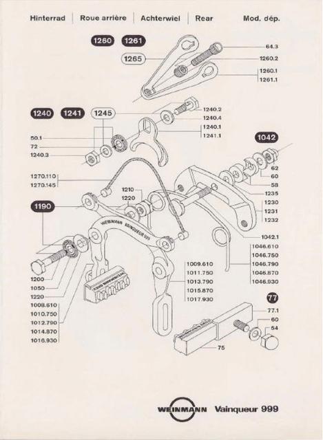 Weinmann Vainqueur 999 brake caliper instructions (1964)