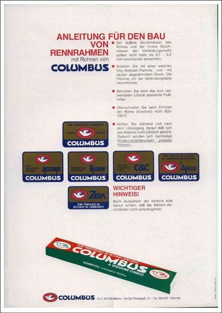 Columbus / A.L. Colombo brochure (1980)