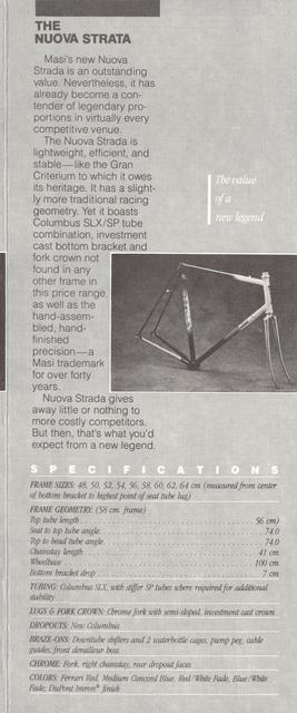Masi USA catalog (1986)
