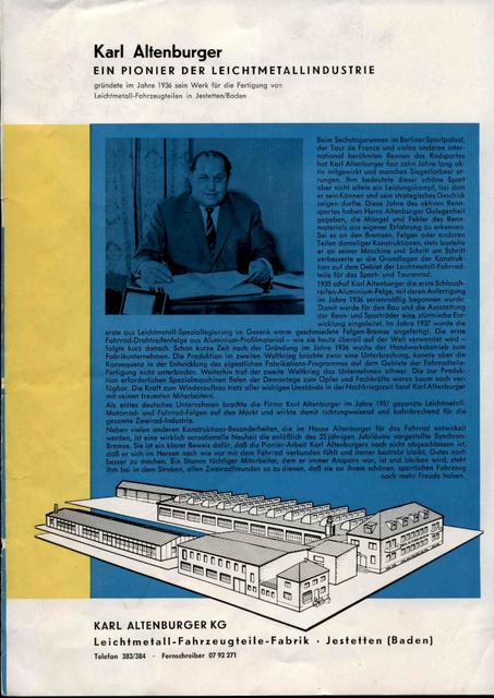 Altenburger brake brochure (1961)