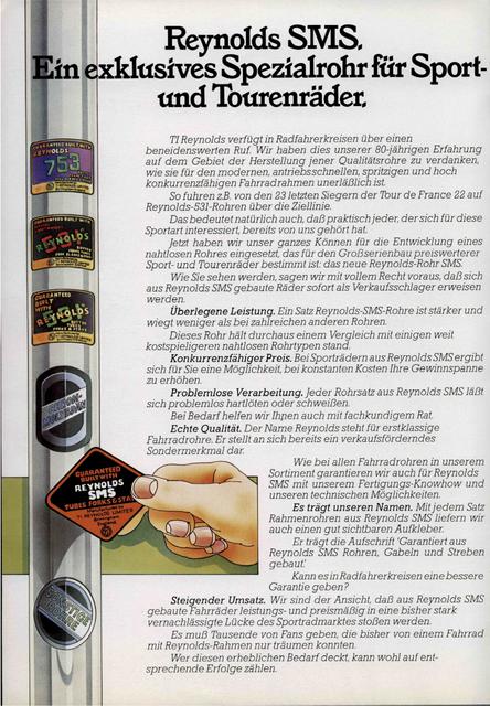Reynolds SMS tubing brochure (01-1980)
