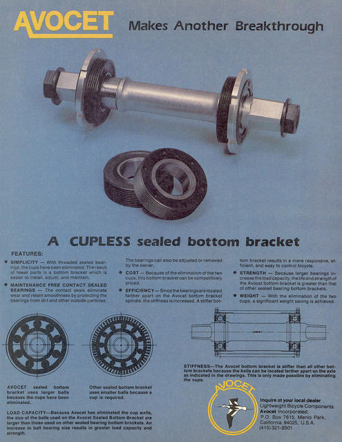 Avocet sealed bottom bracket advertisement (05-1979)
