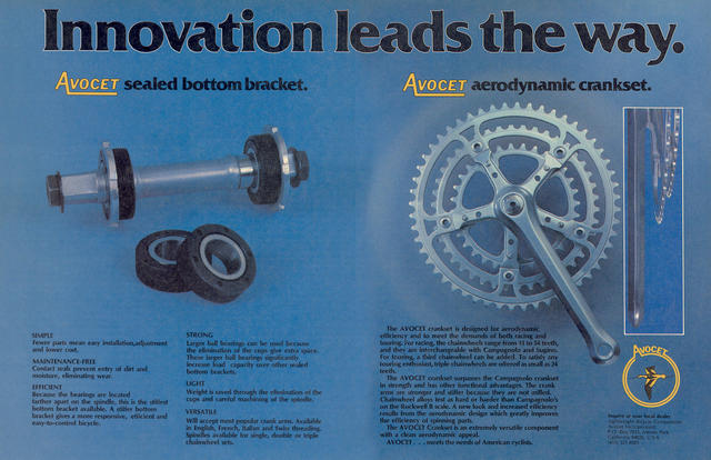 Avocet bottom bracket / crankset advertisement (01-1980)