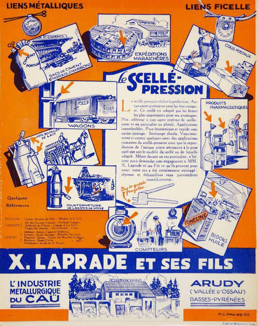 Usines Laprade / Arudy advertisement (1927)