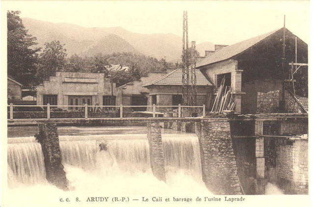 Arudy - The Caii dam and Laprade factory (circa 1910)