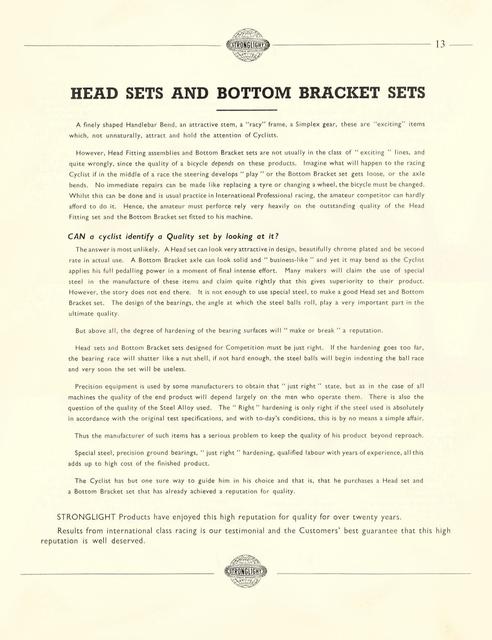 Stronglight catalog (1958)
