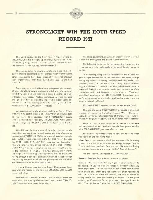 Stronglight catalog (1958)