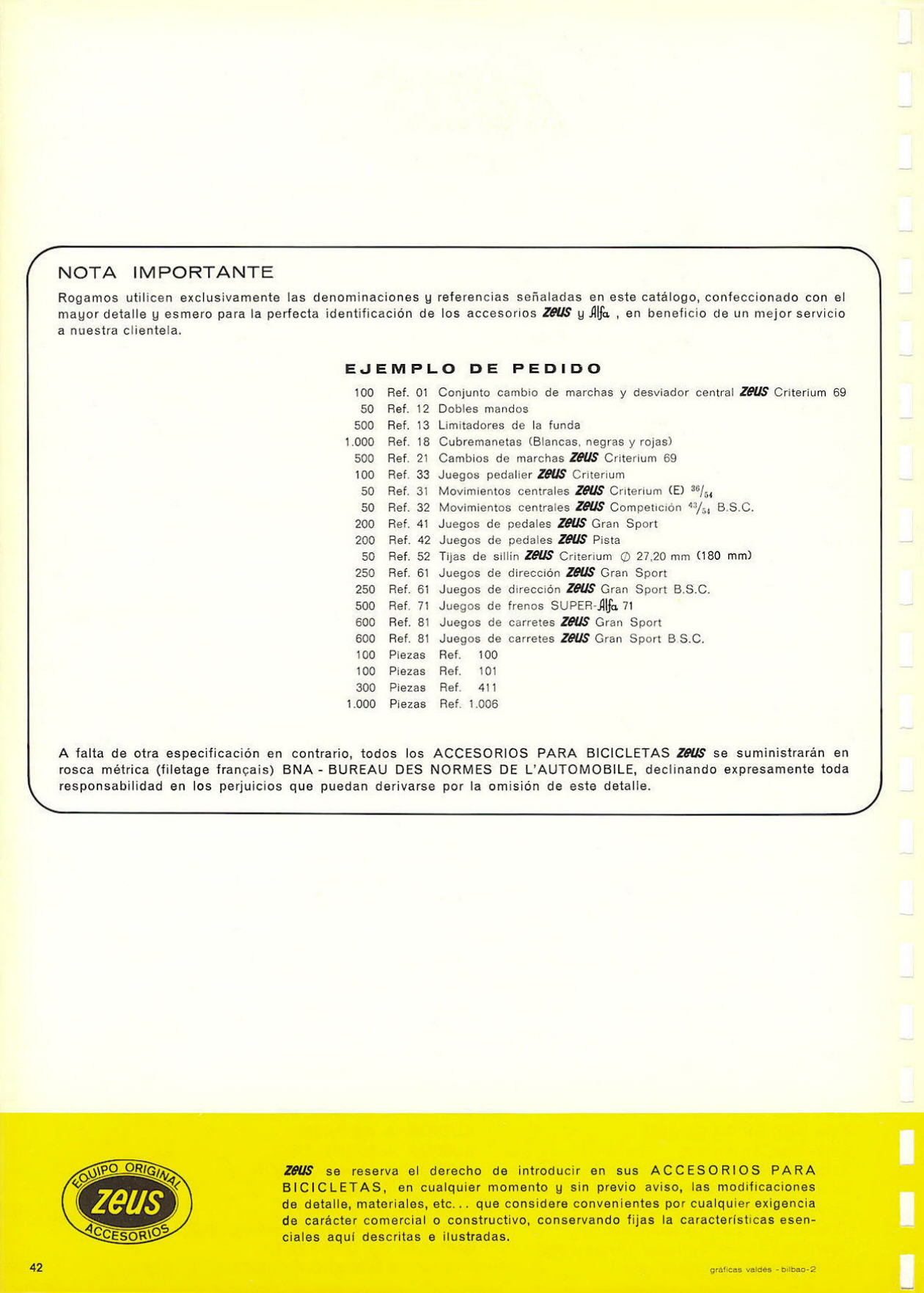 Zeus catalog # 101 (1970)