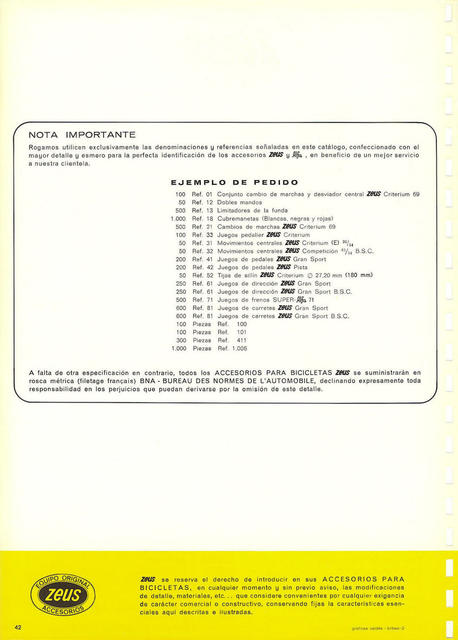Zeus catalog # 101 (1970)