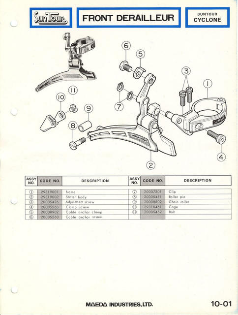 SunTour parts catalog (1976)