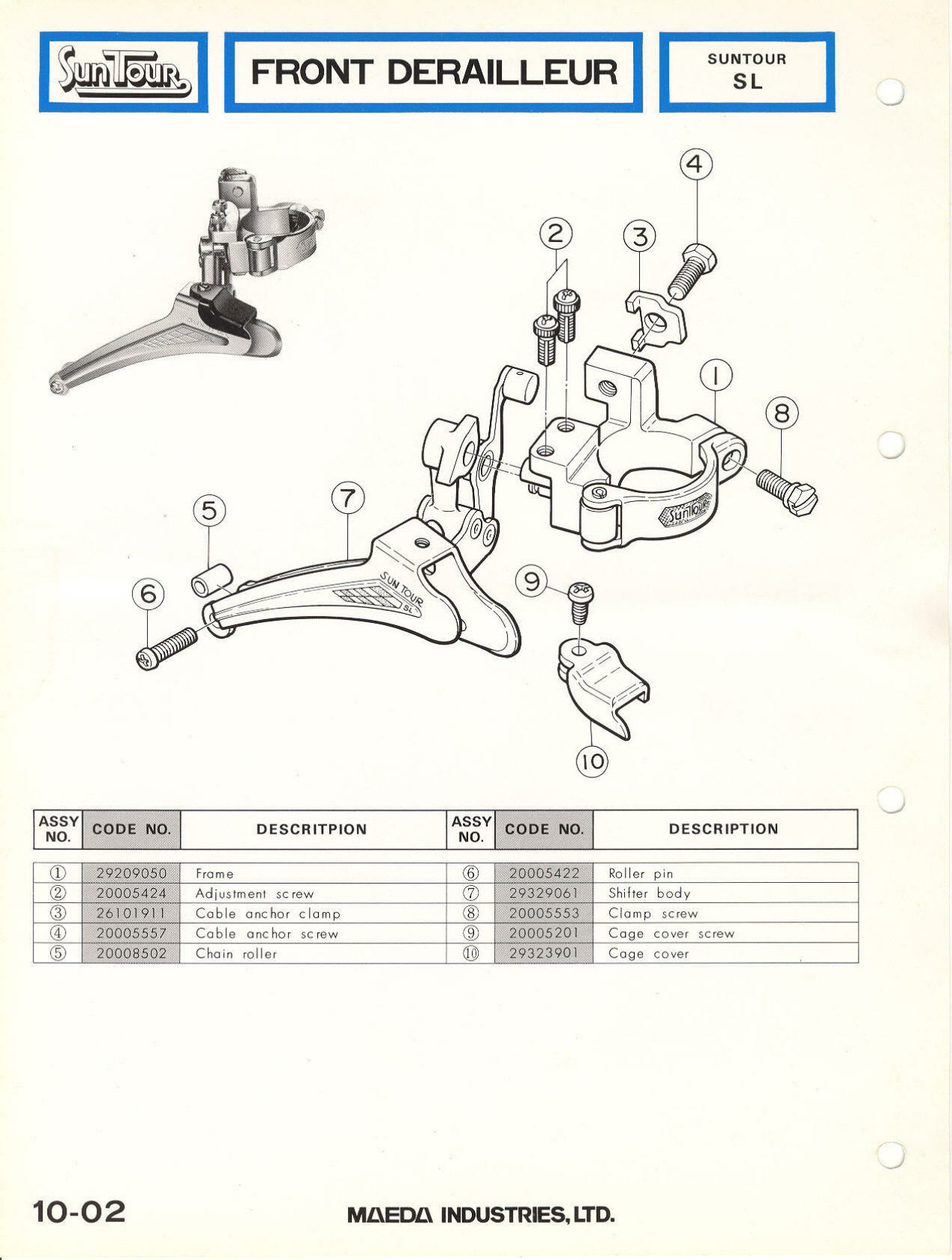 SunTour parts catalog (1976)